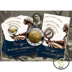 MALTA 2023 2 EUROS CONMEMORATIVA UNC - 550º ANV. NICOLAS COPERNICO EN COINCARD OFICIAL (CARTERA) - BU.