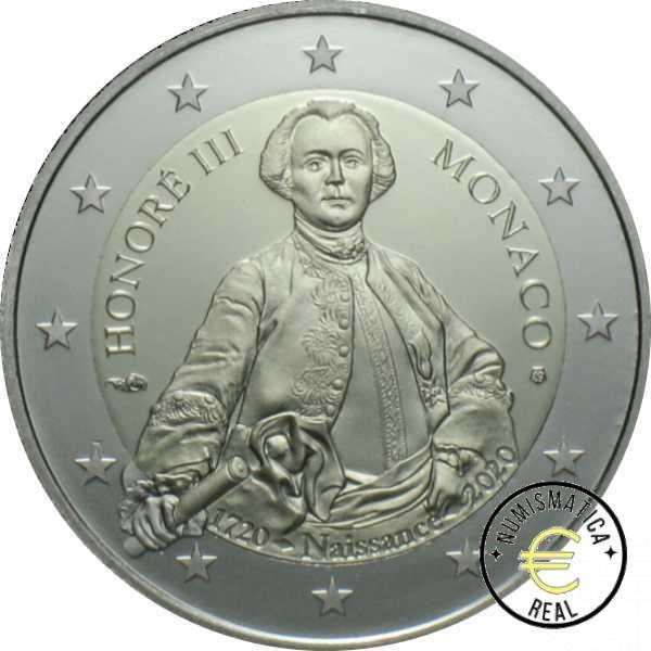 MONACO 2020 2 EUROS CONMEMORATIVA PROOF - 300 ANIVERSARIO PRINCIPE HONORATO III - EN ESTUCHE OFICIAL BE. PP - Imagen 3