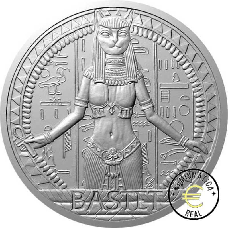 NIU 2021 10$ DOLARES - 5 Oz DE PLATA "BASTET - DIOSA UNIVERSAL" EGIPTO, MONEDA PROOF. PP.