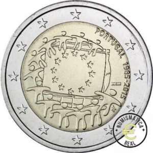 PORTUGAL 2015 2 EUROS CONMEMORATIVA UNC - 30 ANIV. DE LA BANDERA EUROPEA - S/C.