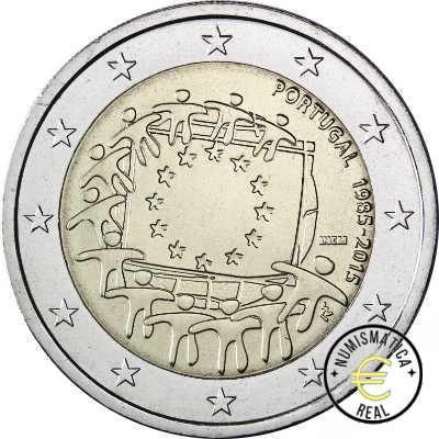 PORTUGAL 2015 2 EUROS CONMEMORATIVA UNC - 30 ANIV. DE LA BANDERA EUROPEA - S/C.