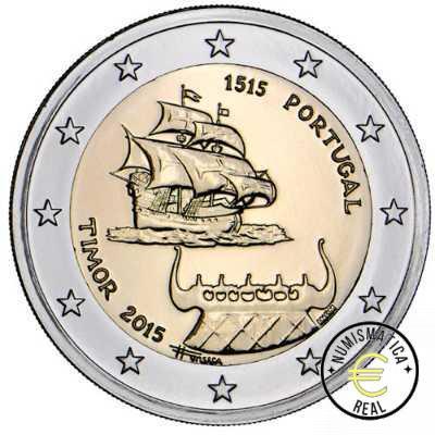 PORTUGAL 2015 2 EUROS CONMEMORATIVA UNC - 500 AÑOS DE LOS PRIMEROS CONTACTOS CON TIMOR - S/C.
