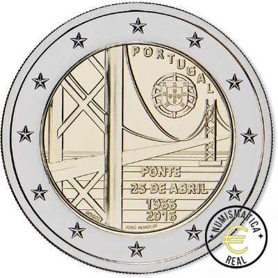 PORTUGAL 2016 2 EUROS CONMEMORATIVA UNC - 50 AÑOS DEL PUENTE 25 DE ABRIL - S/C.