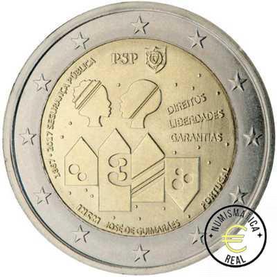 PORTUGAL 2017 2 EUROS CONMEMORATIVA UNC - 150 AÑOS DE LA POLICIA DE SEGURIDAD PUBLICA - S/C.