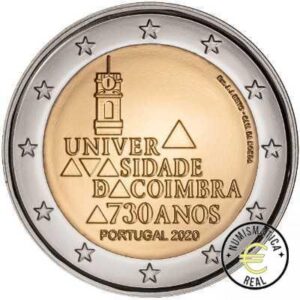 PORTUGAL 2020 2 EUROS CONMEMORATIVA UNC - 730 ANIVERSARIO UNIVERSIDAD DE COINMBRA - S/C.