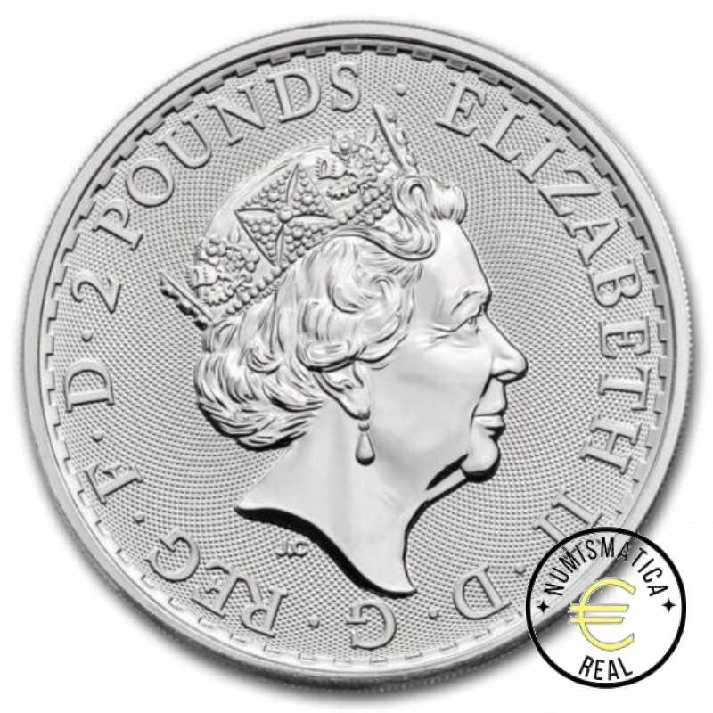 REINO UNIDO 2022 2£  POUNDS - 1 Oz DE PLATA BRITANNIA - "BANDERA RETRO" MONEDA COLOR UK. SOLO 50u. - Imagen 3