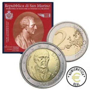 SAN MARINO 2004 2 EUROS CONMEMORATIVA BU - BARTOLOMEO BORGHESI - EN CARTERA OFICIAL.