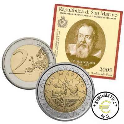 SAN MARINO 2005 2 EUROS CONMEMORATIVA BU - AÑO MUNDIAL DE LA FISICA - EN CARTERA OFICIAL.
