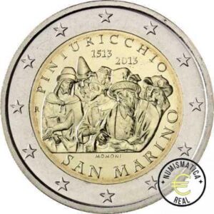 SAN MARINO 2013 2 EUROS CONMEMORATIVA BU - 500 ANIVERSARIO DE LA MUERTE DE PINTURICCHIO - EN CARTERA OFICIAL.