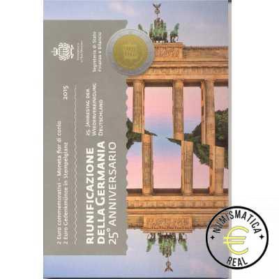 SAN MARINO 2015 2 EUROS CONMEMORATIVA BU - 25º ANIVERSARIO DE LA REUNIFICACIÓN ALEMANA - EN CARTERA OFICIAL.