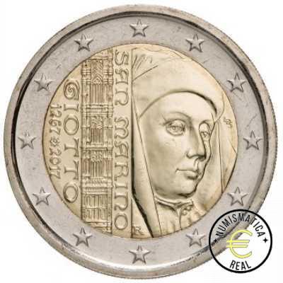SAN MARINO 2017 2 EUROS CONMEMORATIVA BU - 750º ANIVERSARIO DEL NACIMIENTO DE GIOTTO - EN CARTERA OFICIAL. - Imagen 2