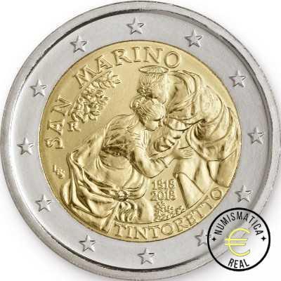SAN MARINO 2018 2 EUROS CONMEMORATIVA BU - 500º ANIVERSARIO DEL NACIMIENTO DE TINTORETTO - EN CARTERA OFICIAL. - Imagen 2