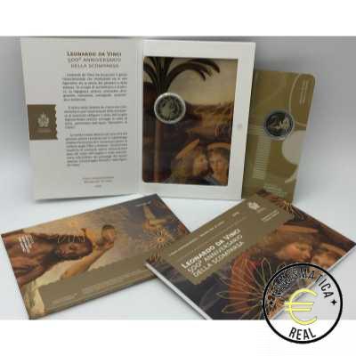 SAN MARINO 2019 2 EUROS CONMEMORATIVA BU - 550º ANIVERSARIO DE LA MUERTE DE LEONARDO DA VINCI - EN CARTERA OFICIAL.