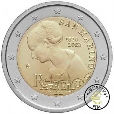 SAN MARINO 2020 2 EUROS CONMEMORATIVA BU - 500º ANIVERSARIO DE LA MUERTE DE RAFAEL SANZIO - EN CARTERA OFICIAL. - Imagen 2