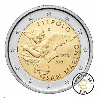 SAN MARINO 2020 2 EUROS CONMEMORATIVA BU - 250º ANIVERSARIO DE LA MUERTE DE GIAMBATTISTA TIEPOLO - EN CARTERA OFICIAL. - Imagen 2