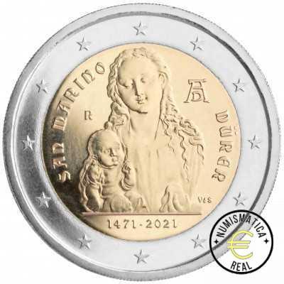 SAN MARINO 2021 2 EUROS CONMEMORATIVA BU - 550º ANIVERSARIO DEL NACIMIENTO DE ALBERTO DURERO - EN CARTERA OFICIAL. - Imagen 2