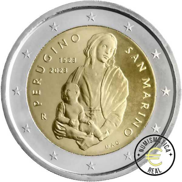 SAN MARINO 2023 2 EUROS CONMEMORATIVA BU - 500º ANIVERSARIO DE LA MUERTE DE PERUGINO - EN CARTERA OFICIAL. - Imagen 2