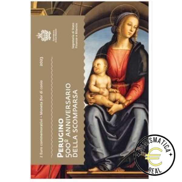 SAN MARINO 2023 2 EUROS CONMEMORATIVA BU - 500º ANIVERSARIO DE LA MUERTE DE PERUGINO - EN CARTERA OFICIAL.