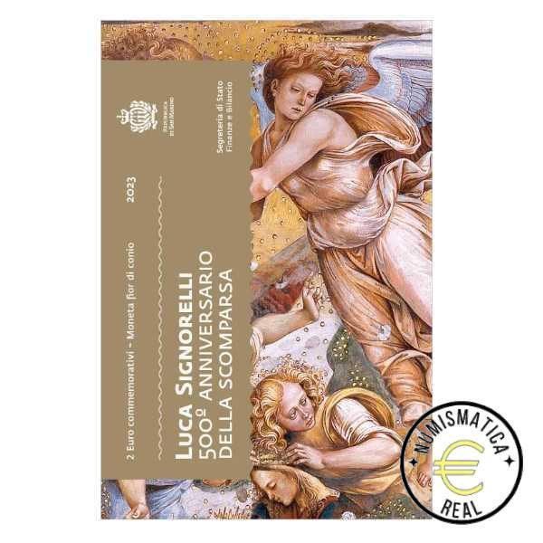 SAN MARINO 2023 2 EUROS CONMEMORATIVA BU - 500º ANIVERSARIO DE LA MUERTE DE LUCAS SIGNORELLI - EN CARTERA OFICIAL.