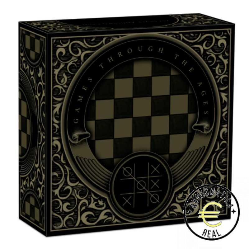 TUVALU 2022 2$ DOLARES - 2 Oz DE PLATA "JUEGOS A TRAVÉS DE LAS EDADES" AJEDREZ, DAMAS, DADOS..., ACABADO ANTIGUO. - Imagen 4