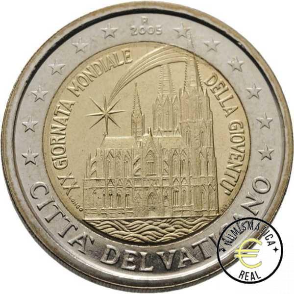 VATICANO 2005 2 EUROS CONMEMORATIVA BU - XX DIA MUNDIAL DE LA JUVENTUD - EN CARTERA OFICIAL. - Imagen 2