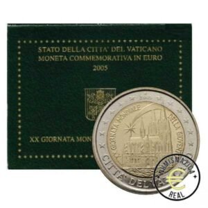 VATICANO 2005 2 EUROS CONMEMORATIVA BU - XX DIA MUNDIAL DE LA JUVENTUD - EN CARTERA OFICIAL.