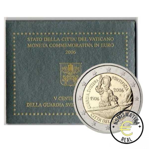 VATICANO 2006 2 EUROS CONMEMORATIVA BU - V CENTENARIO DE LA GUARDIA SUIZA PONTIFICIA - EN CARTERA OFICIAL.