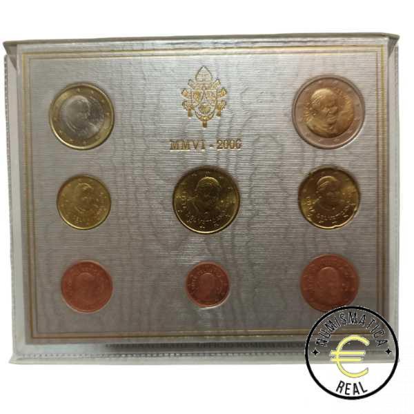 VATICANO 2006 CARTERA 8 VALORES KMS CALIDAD BU - BENEDICTO XVI - EN CARTERA OFICIAL - EUROSET. - Imagen 2