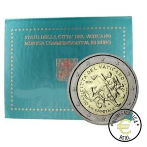 VATICANO 2010 2 EUROS CONMEMORATIVA BU - AÑO SACERDOTAL - EN CARTERA OFICIAL.