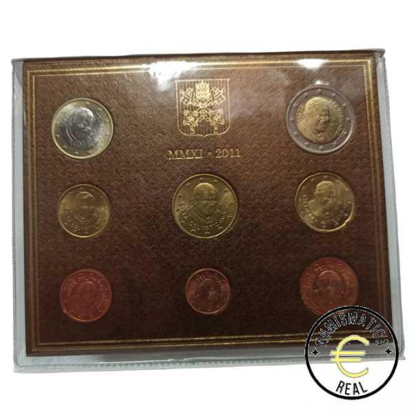 VATICANO 2011 CARTERA 8 VALORES KMS CALIDAD BU - BENEDICTO XVI - EN CARTERA OFICIAL - EUROSET. - Imagen 2