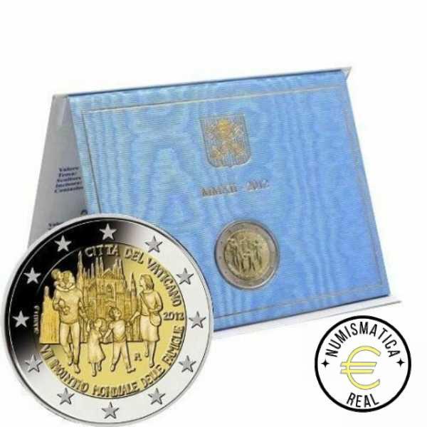 VATICANO 2012 2 EUROS CONMEMORATIVA BU - SÉPTIMO ENCUENTRO MUNDIAL DE LAS FAMILIAS - EN CARTERA OFICIAL.