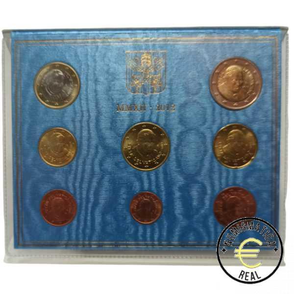 VATICANO 2012 CARTERA 8 VALORES KMS CALIDAD BU - BENEDICTO XVI - EN CARTERA OFICIAL - EUROSET. - Imagen 2