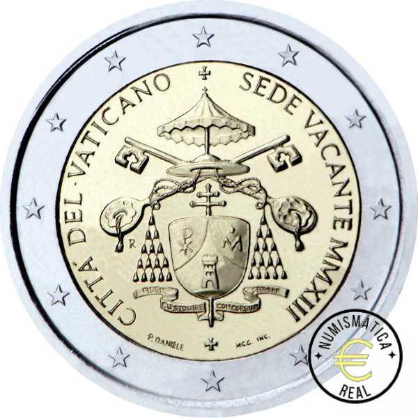 VATICANO 2013 2 EUROS CONMEMORATIVA BU - SEDE VACANTE - EN CARTERA OFICIAL. - Imagen 2