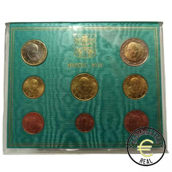 VATICANO 2013 CARTERA 8 VALORES KMS CALIDAD BU - BENEDICTO XVI - EN CARTERA OFICIAL - EUROSET. - Imagen 2