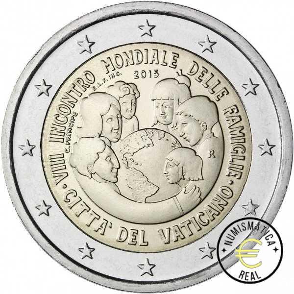 VATICANO 2015 2 EUROS CONMEMORATIVA BU - VII ENCUENTRO DE LAS FAMILIAS - FILADELFIA - EN CARTERA OFICIAL. - Imagen 2
