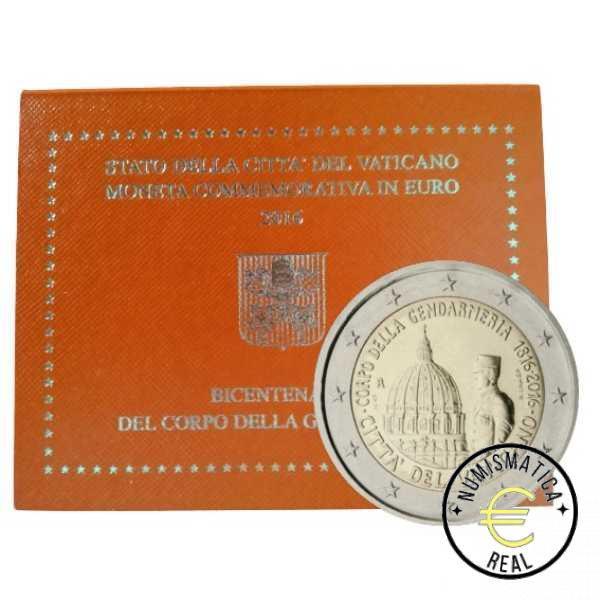 VATICANO 2016 2 EUROS CONMEMORATIVA BU - BICENTENARIO DE LA GENDARMERIA VATICANA - EN CARTERA OFICIAL.