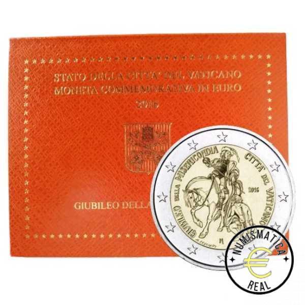 VATICANO 2016 2 EUROS CONMEMORATIVA BU - AÑO SANTO DE LA MISERICORDIA - EN CARTERA OFICIAL.