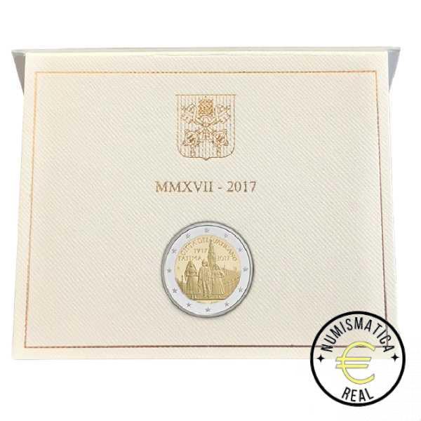 VATICANO 2017 2 EUROS CONMEMORATIVA BU - CENTENARIO DE LAS APARICIONES DE FÁTIMA - EN CARTERA OFICIAL.