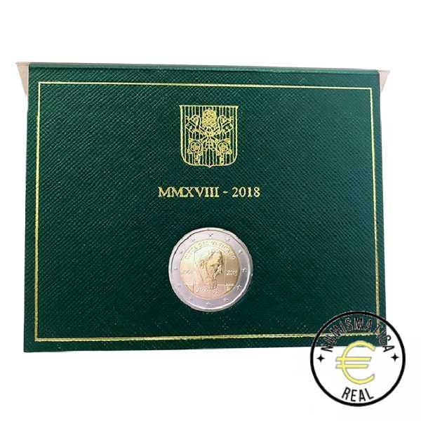 VATICANO 2018 2 EUROS CONMEMORATIVA BU - 50º ANIVERSARIO DE LA MUERTE DEL PADRE PIO - EN CARTERA OFICIAL.