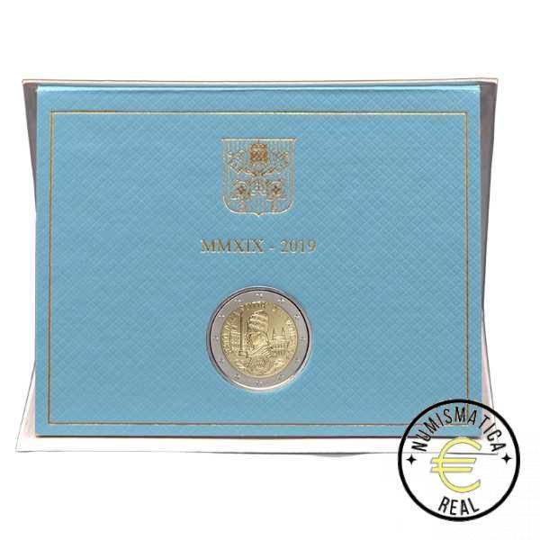VATICANO 2019 2 EUROS CONMEMORATIVA BU - 90º ANIVERSARIO DE LA FUNDACION DEL VATICANO - EN CARTERA OFICIAL.