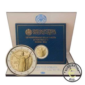 VATICANO 2022 2 EUROS CONMEMORATIVA BU - 125º ANIVERSARIO DEL NACIMIENTO DEL PAPA PABLO VI - EN CARTERA OFICIAL.