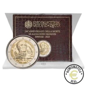 VATICANO 2023 2 EUROS CONMEMORATIVA BU - 150º ANIVERSARIO DE ALESSANDRO MANZONI - EN CARTERA OFICIAL.