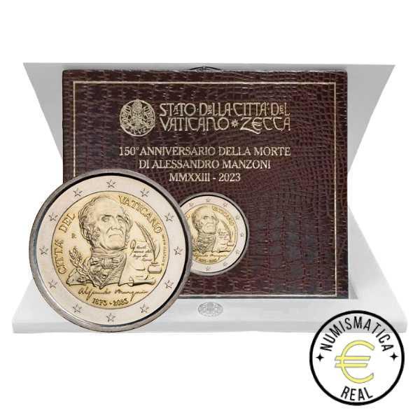 VATICANO 2023 2 EUROS CONMEMORATIVA BU - 150º ANIVERSARIO DE ALESSANDRO MANZONI - EN CARTERA OFICIAL.
