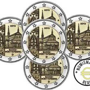 ALEMANIA 2013 2 EUROS CONMEMORATIVA UNC -"CASTILLO DE WURTTEMBERG" LAS 5 CECAS LETRA A,D,F,G,J - S/C.