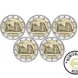 ALEMANIA 2014 2 EUROS CONMEMORATIVA UNC -"BAJA SAJONIA" LAS 5 CECAS LETRA A,D,F,G,J - S/C.