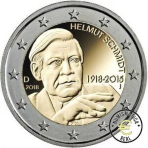 ALEMANIA 2018 2 EUROS CONMEMORATIVA UNC -"CENTENARIO DEL NACIMIENTO DE HELMUT SCHMIDT" - S/C.