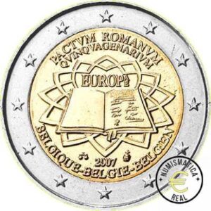 BELGICA 2007 2 EUROS CONMEMORATIVA UNC - TRATADO DE ROMA - S/C.
