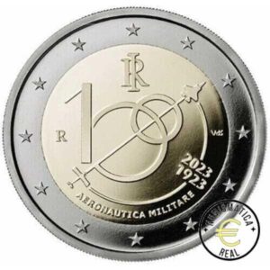 ITALIA 2023 2 EUROS CONMEMORATIVA UNC "100 FUERZAS AEREA ITALIANA" S/C.