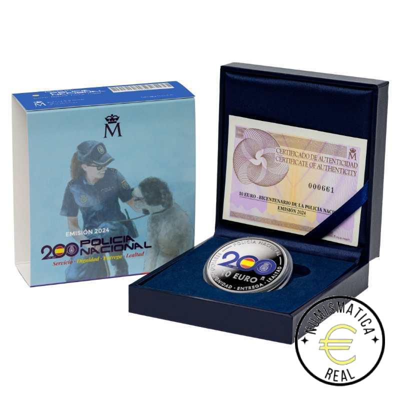 ESPAÑA 2024 10 EUROS PROOF – "POLICIA NACIONAL ” BE – PP.