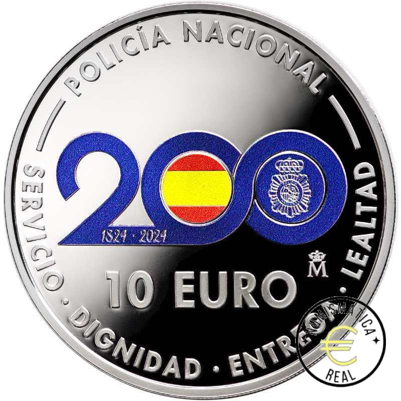 ESPAÑA 2024 10 EUROS PROOF – "POLICIA NACIONAL ” BE – PP. - Imagen 2